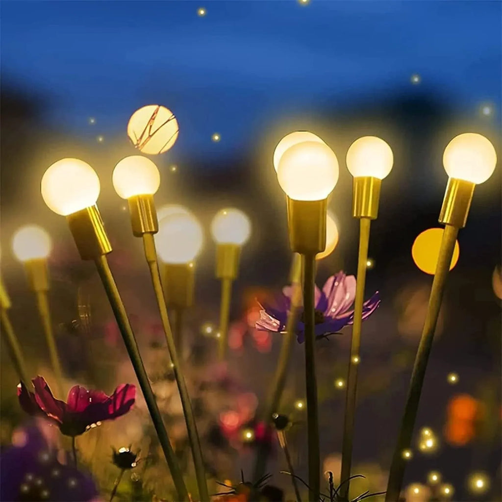 LED firefly ground plug-in lamp with 1W light, 600mAh battery and ground spike