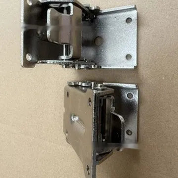 Furniture foot folding hinge in electroplated finish for invisible 0-90 degree self-locking installation.