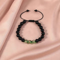 Adjustable luminous glass bead bracelet in geometry shape with coloured glaze finish