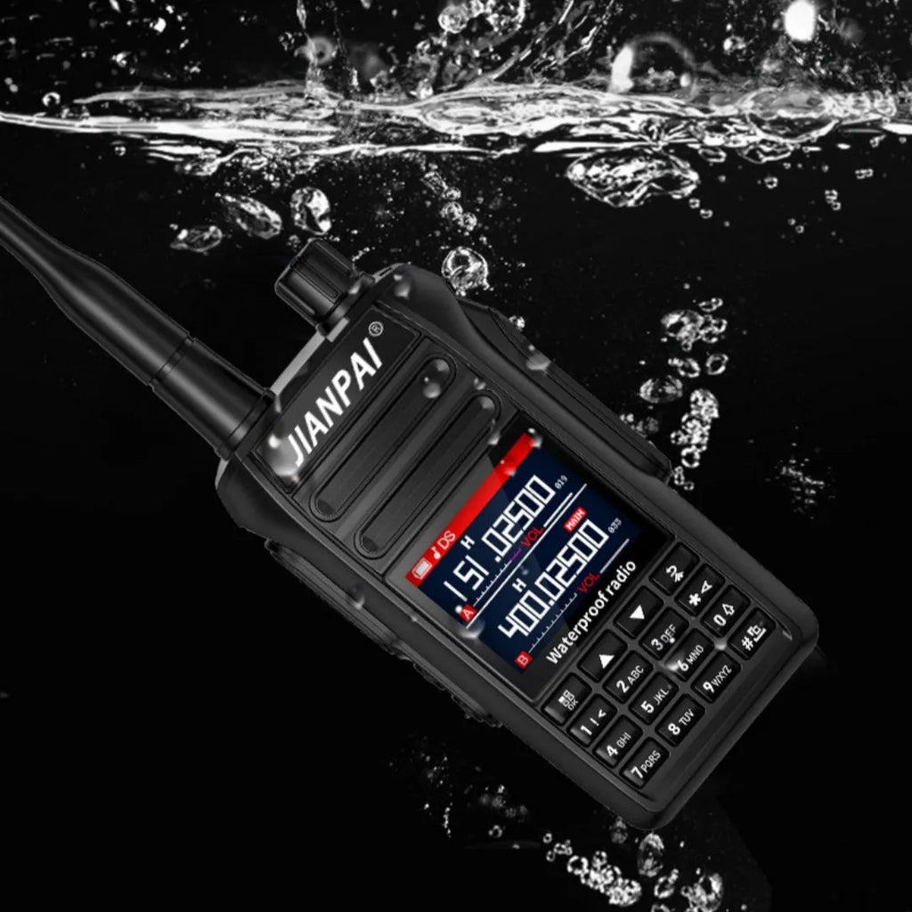 Black Interphone waterproof aviation full band motorcycle communication headset with dustproof plastic shell