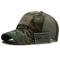 Tactical camouflage baseball hat with tear mark Velcro patches on adjustable cotton cap