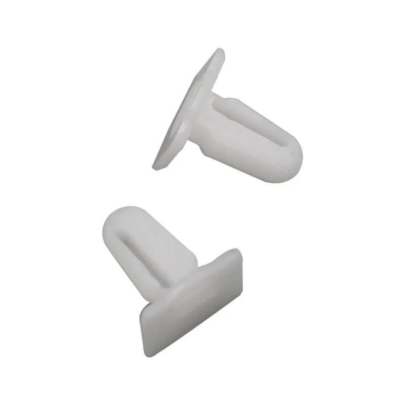 Black PA66 plastic automotive trim panel clips, style D318, pack of 60 pieces.