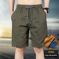 Summer loose cropped cotton pants in army green colour shown on hanger with size and colour options visible