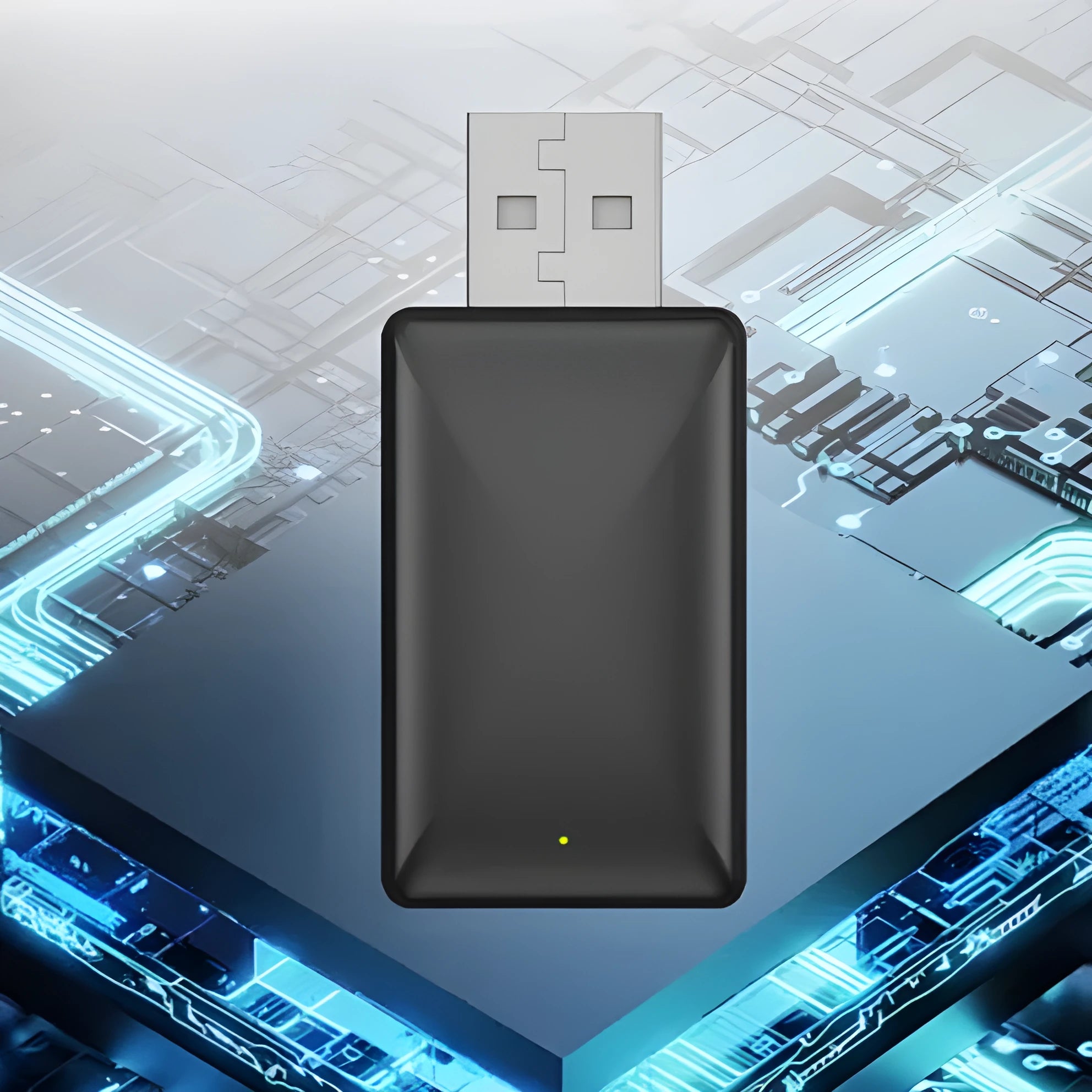 Black A7 dual-core wireless car adapter with aluminium alloy construction for Android devices