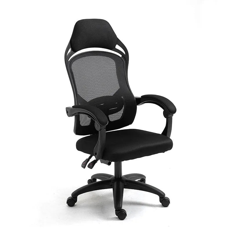 Ergonomic rotating gaming chair with linkage armrests and adjustable lift mechanism