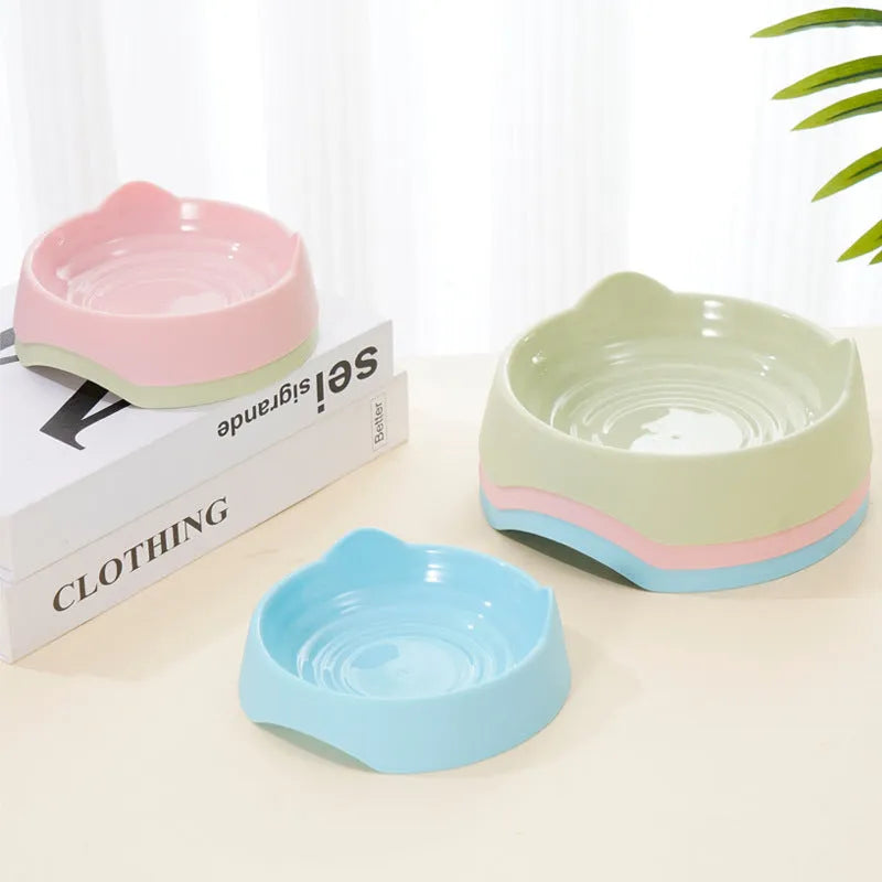 Blue ceramic dog slow feeder bowl with maze pattern for fast eaters