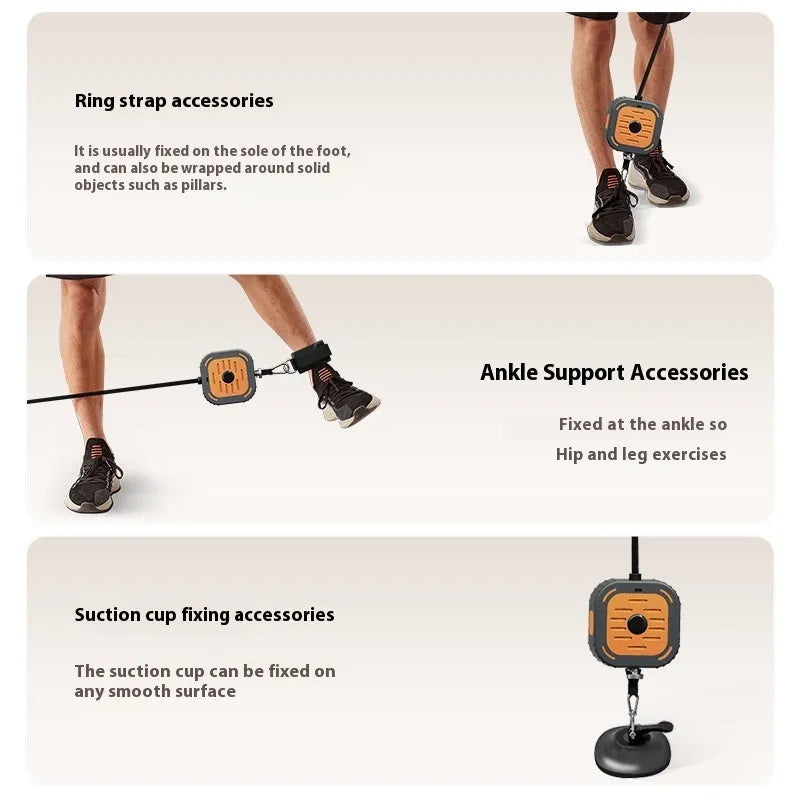 Navy blue and orange adjustable power pump chest expander for home strength training, showing handles and central pump.