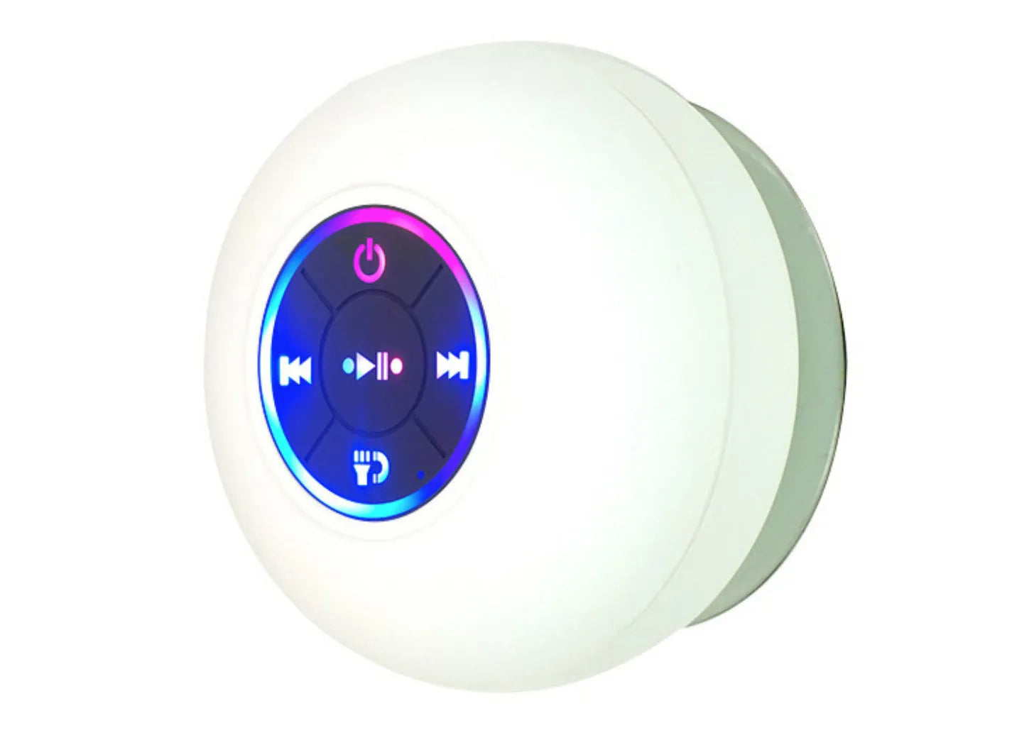 BTS07 large suction cup waterproof Bluetooth speaker with coloured lights, shown in black.