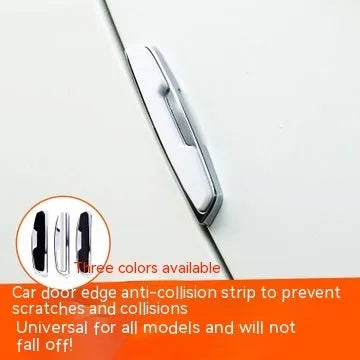 Four black silicone car door bumper strips for edge protection, each measuring 9.5cm by 2cm.