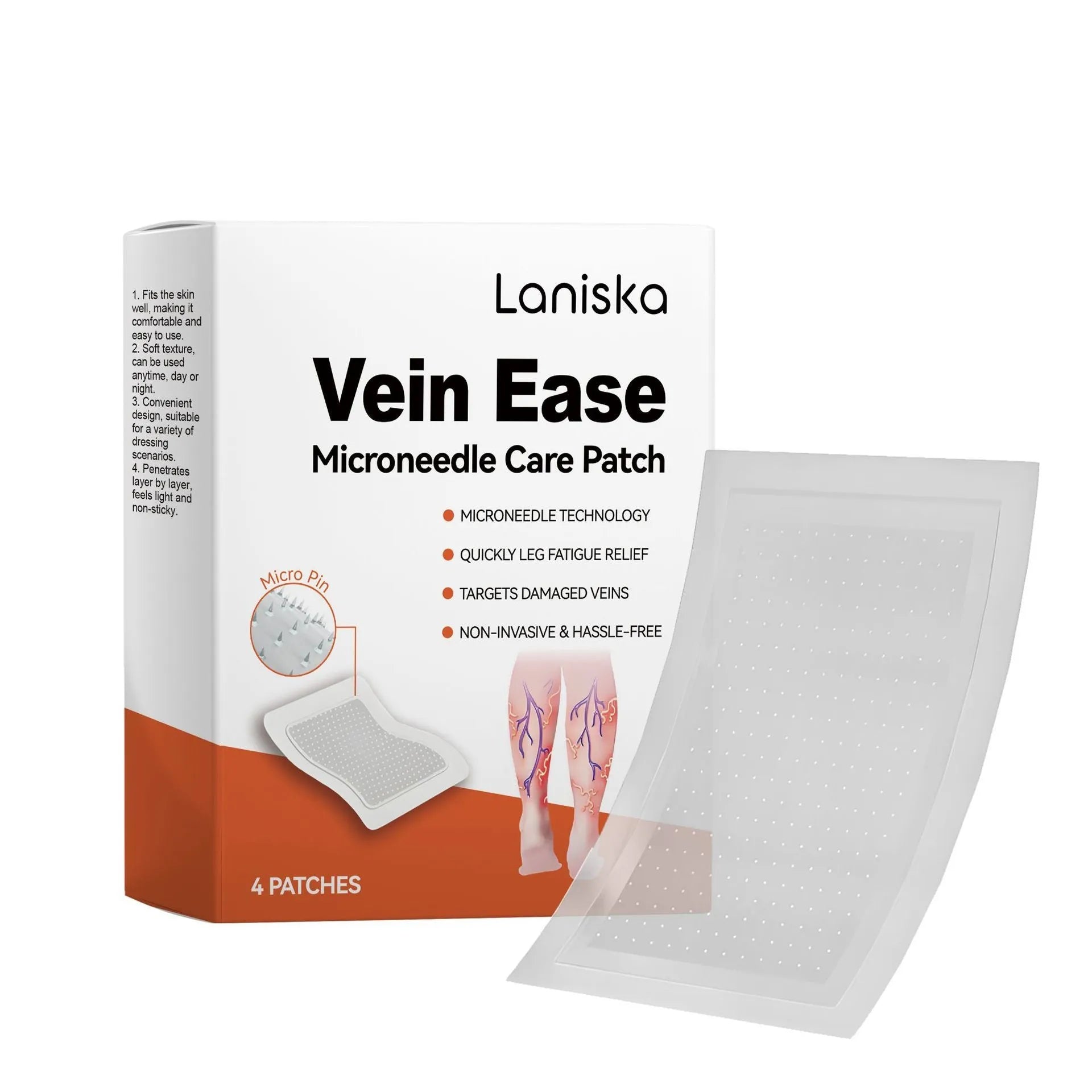Laniska leg nursing adhesive bandage patches showing four individual mild ingredient patches for leg discomfort care