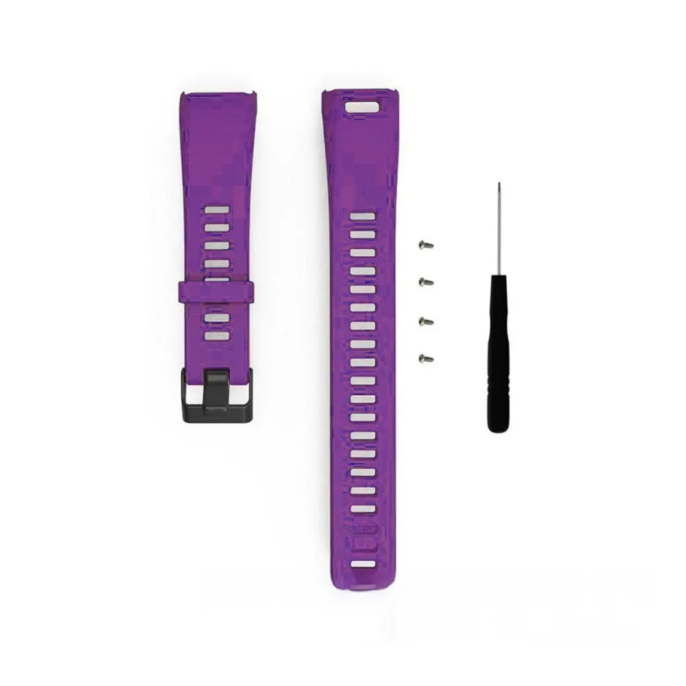 Black silicone replacement wristband strap for smart athletic bracelet with screwdriver and four screws