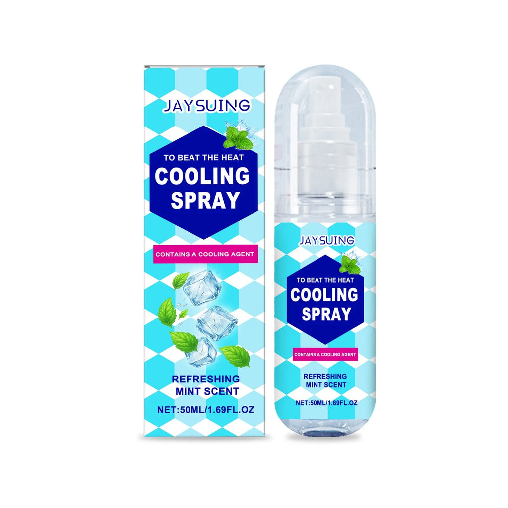 50ml portable cooling spray bottle with mint extract for summer heat relief