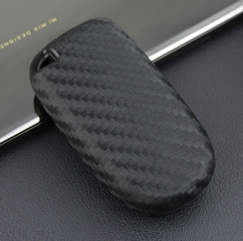 Silicone and carbon fibre pattern protective case for a Dodge Chrysler Fiat remote car key fob