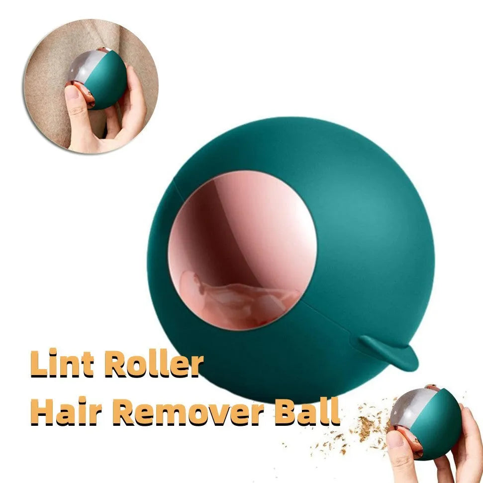 Reusable gel lint roller with sticky hair removal ball in metallic gold colour options