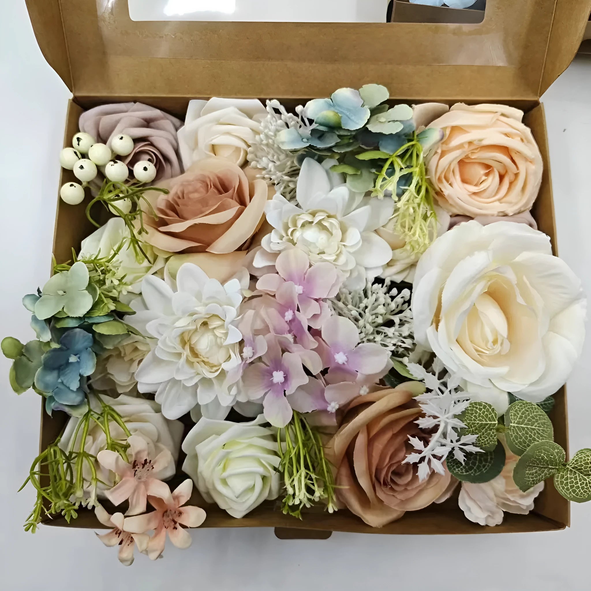 Artificial silk and PVC rose wedding table vase decoration ornament with embossed petals
