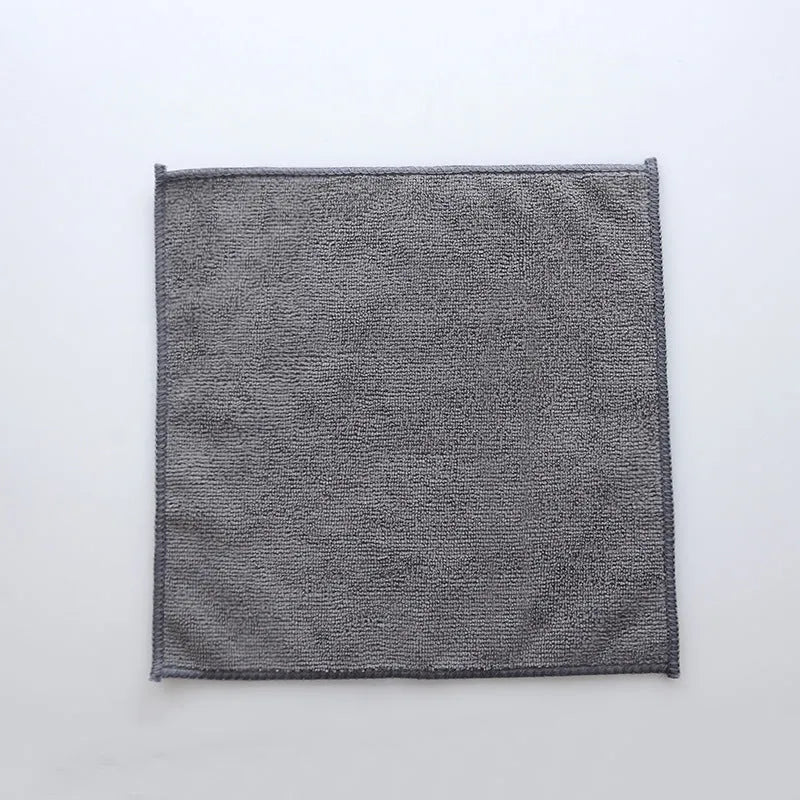 Grey square microfiber kitchen cleaning cloth for oilproof pot and bowl cleaning.