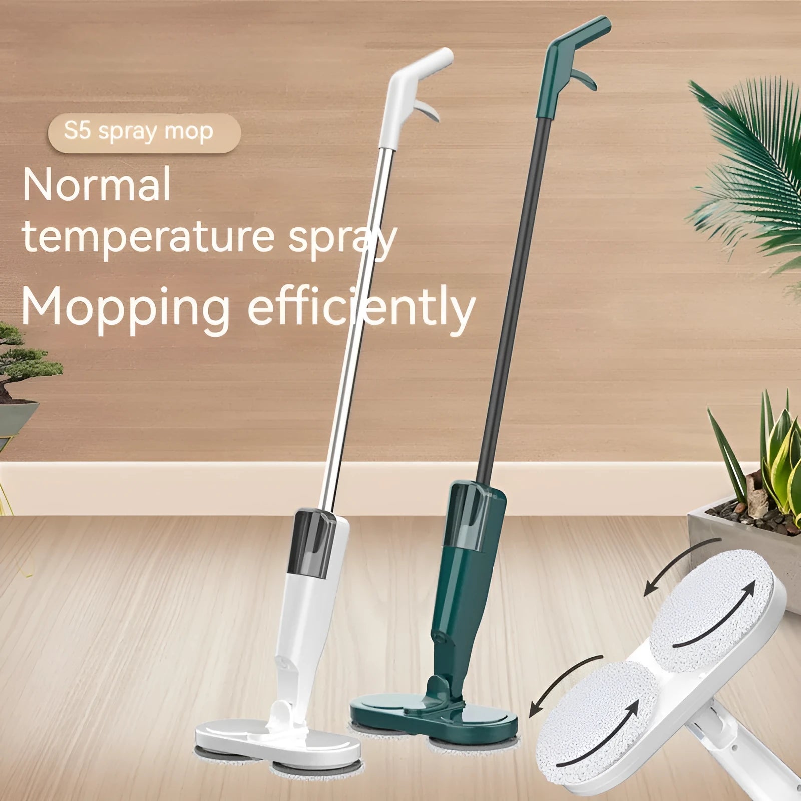 Wireless handheld sweeping and mopping all-in-one machine in S5 White or S5 Green colours