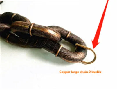 Thick plastic and iron chain dog leash for large dogs in antique silver finish