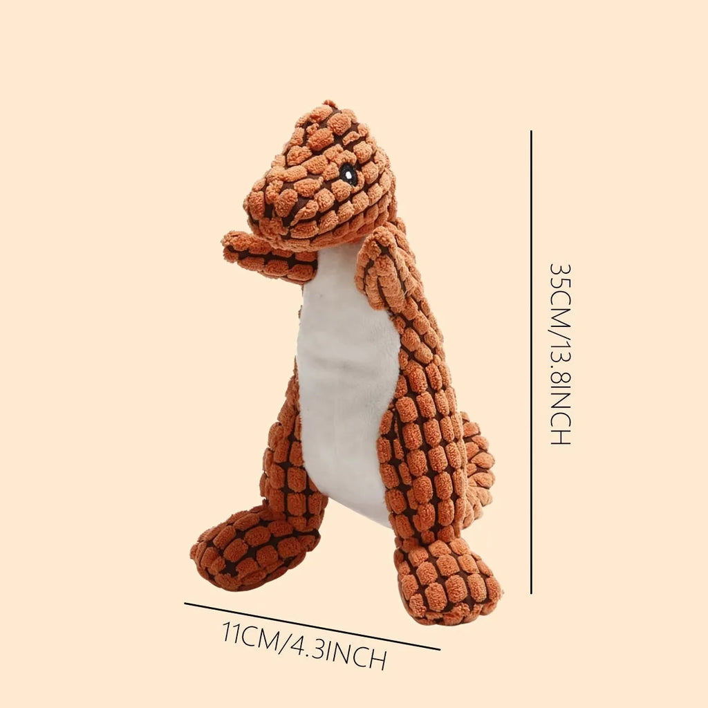 Grey, green, or orange bite-resistant dog toy with sound for puppies and large breeds.