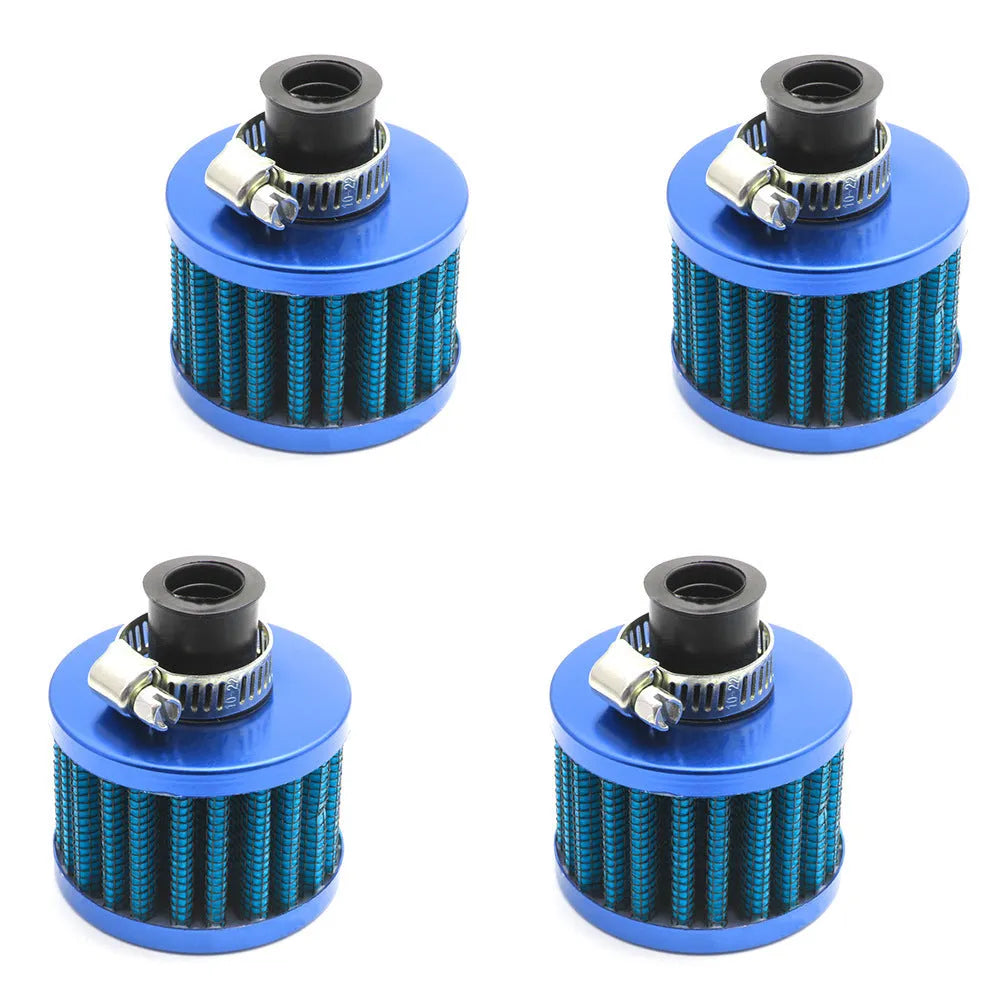 Car modification head air filter in silver with universal fit for engine intake replacement