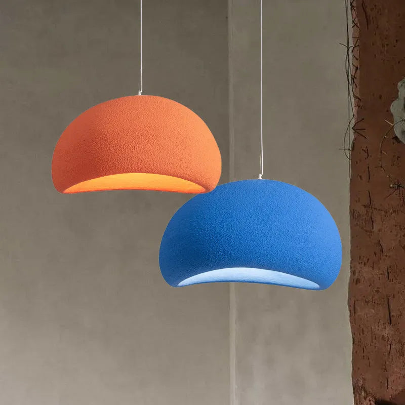 Modern simplicity handmade polystyrene chandelier 50cm diameter in orange light for bar or restaurant