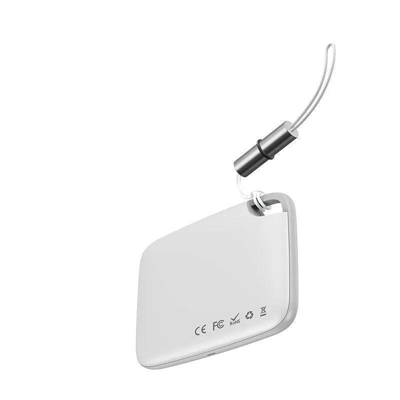 Bluetooth smart pager mini anti-lost device in white, PC material, 37x25x6mm