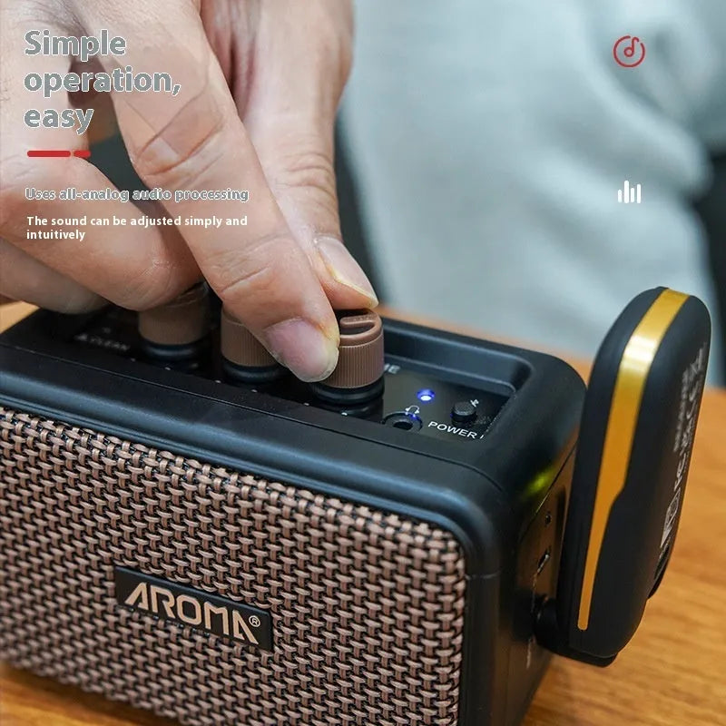 AG04 mini portable electric guitar loudspeaker box in plastic and electronic material for fitness and sports use