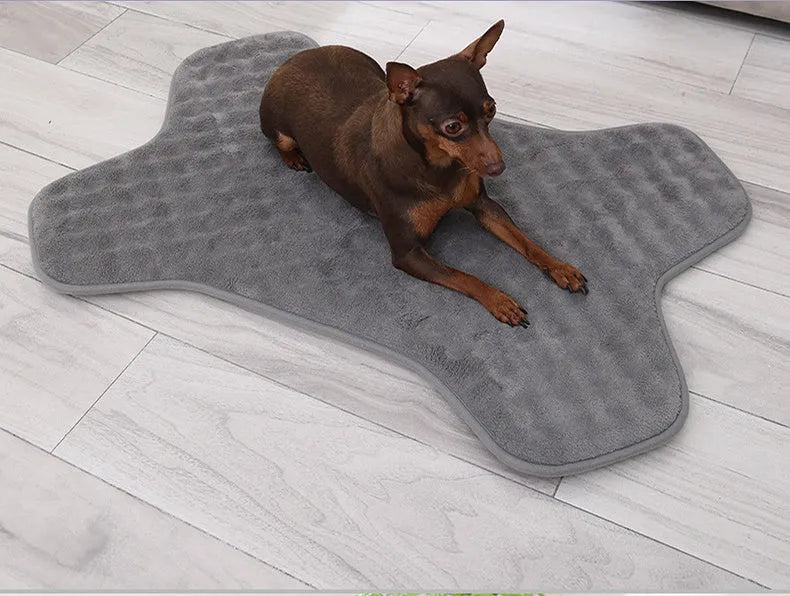 Grey anti-slip pet mat 72cm x 50cm for small and medium dogs and cats