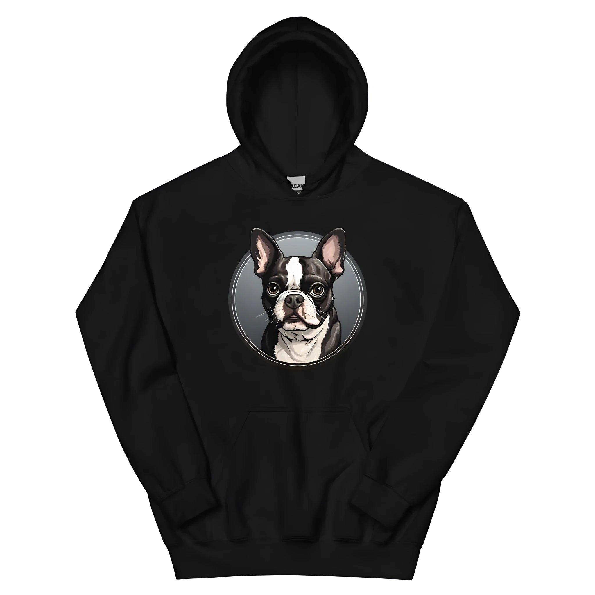 Black polyester falling shoulder loose fit hoodie for women with front pocket