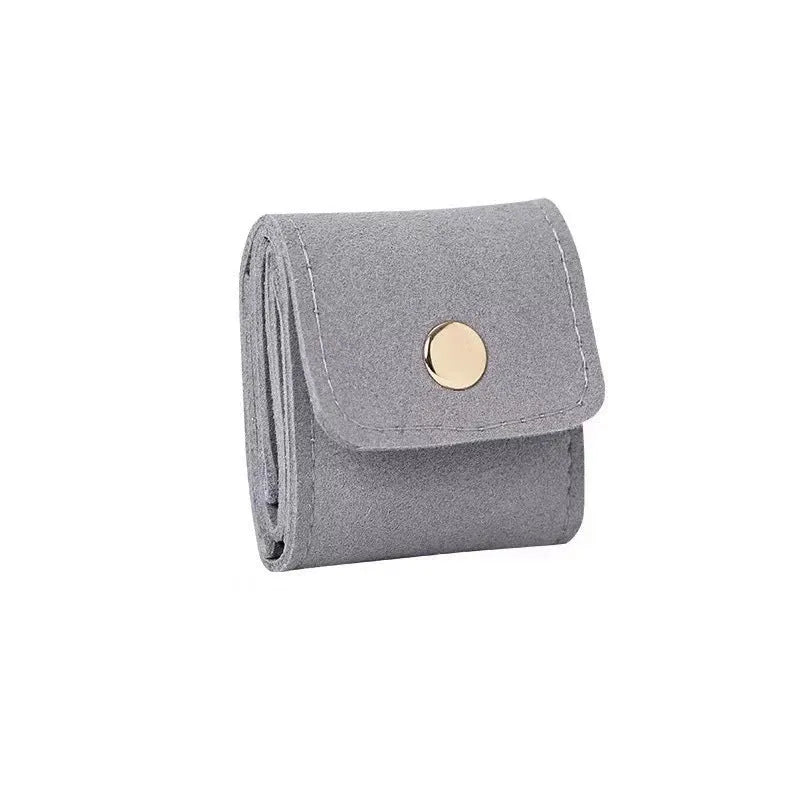 Soft microfiber ring buggy bag in Japanese style with leather-like finish, beige colour, closed view