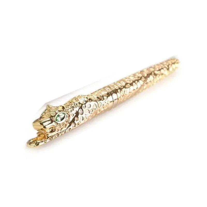 Metal embossed business pen in antique silver and gold colours for corporate gifts.