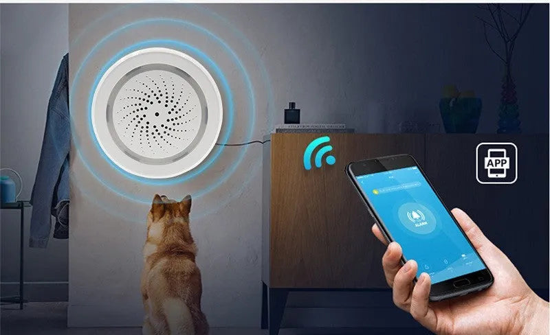 WiFi alarm siren wireless smart sound and light alarm with USB cable and manual