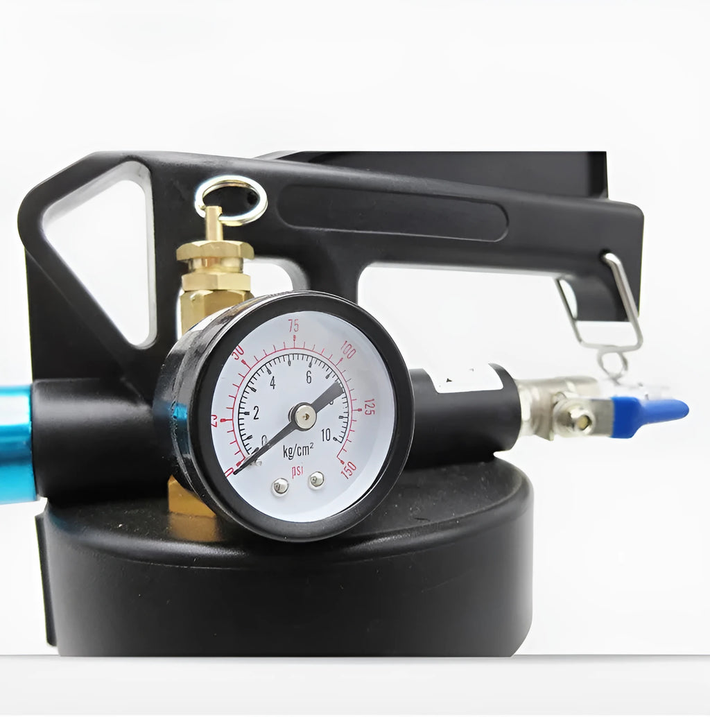 Pneumatic automatic transmission oil changer unit with oil filler tank.
