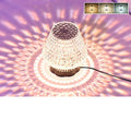 Crystal decor table lamp with touch base and USB charging cable