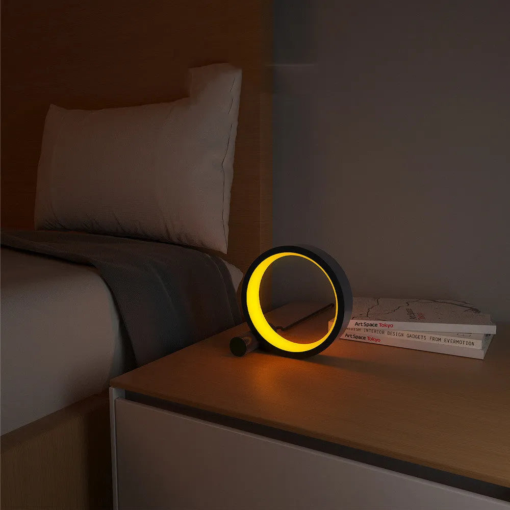 Smart aluminium alloy LED night light with music sync and app control in 6-inch and 10-inch sizes.