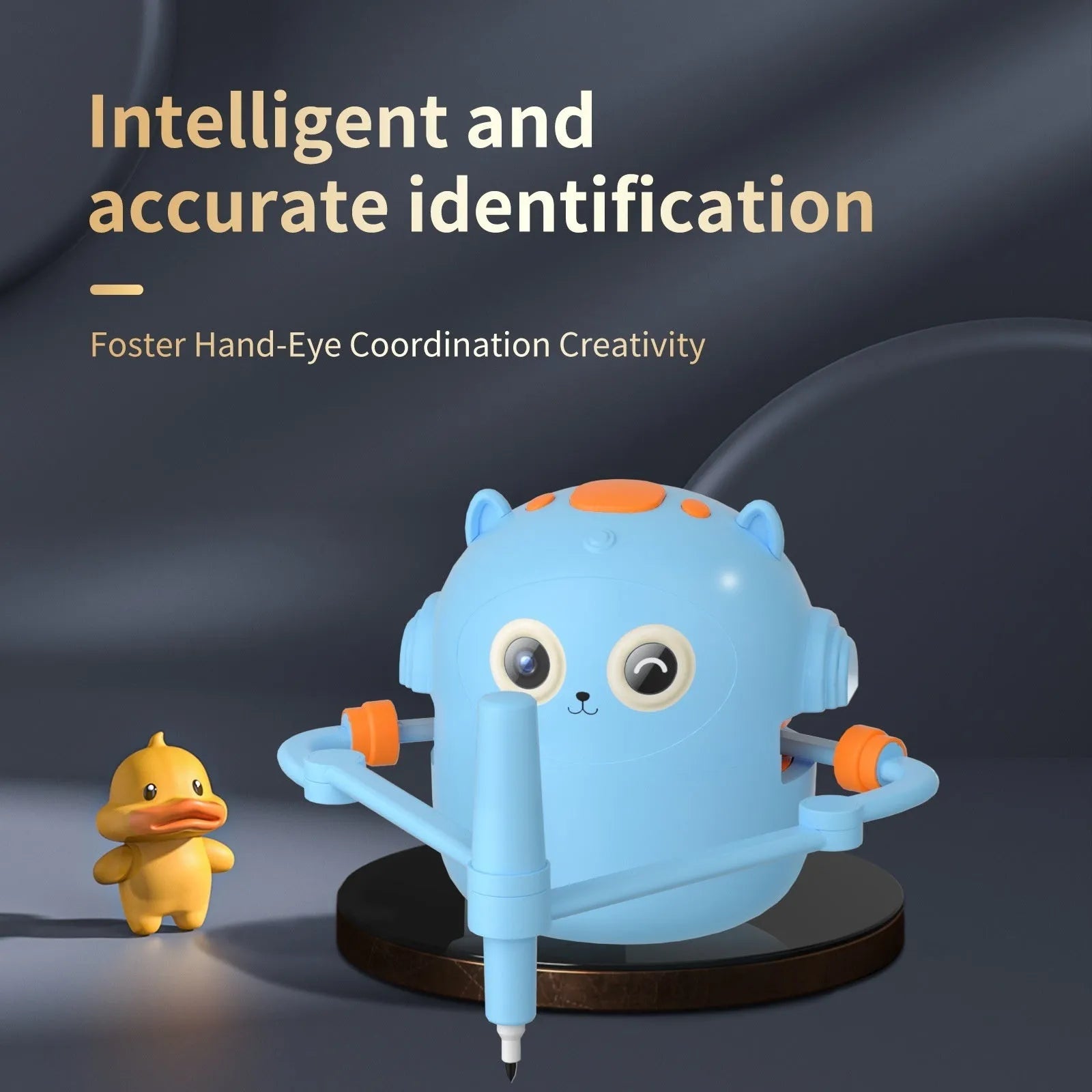 Lake Blue plastic automatic painting robot with robotic arm and drawing cards
