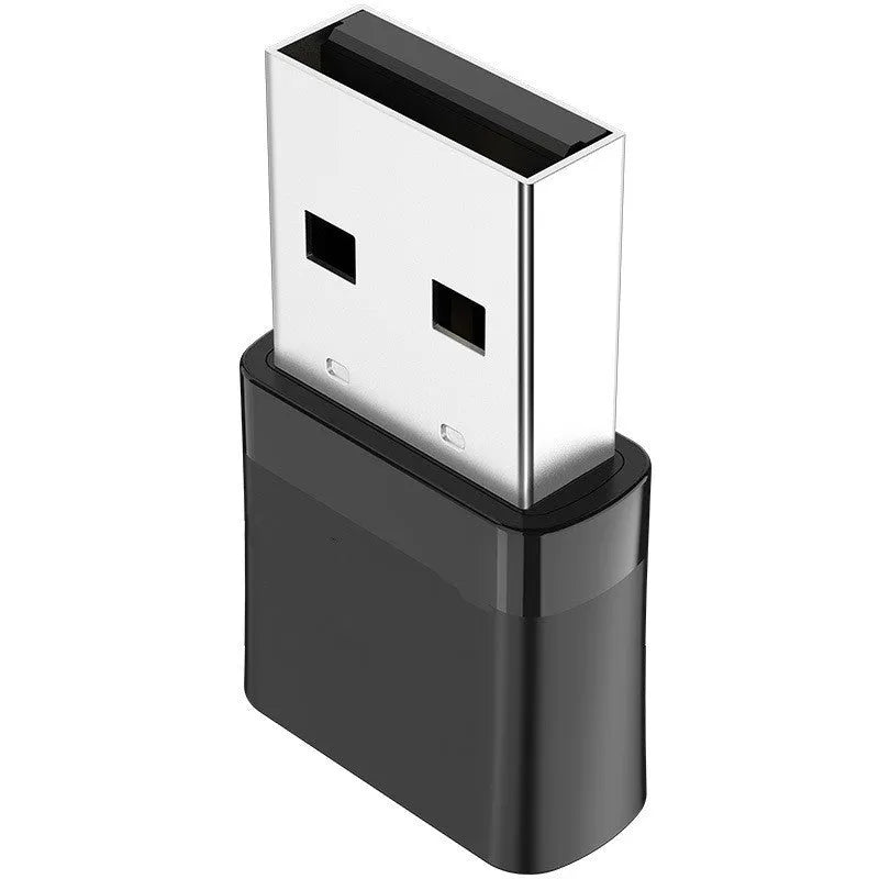 Black USB WiFi Bluetooth dual-band adapter with nickel-plated connector