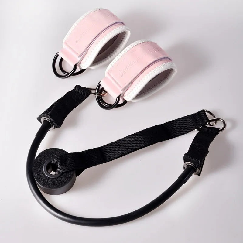 Ankle buckle strap for yoga and leg training, single ankle support in black or retro brown