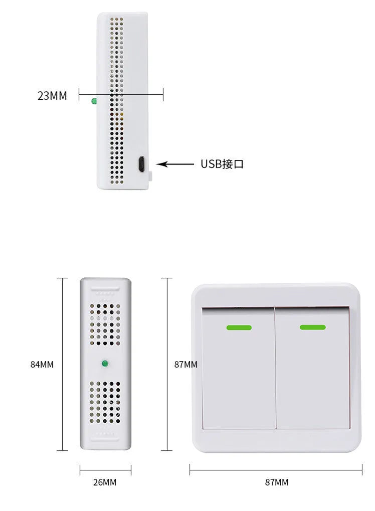 Gold and white wireless voice control light switch with remote control for installation without wiring
