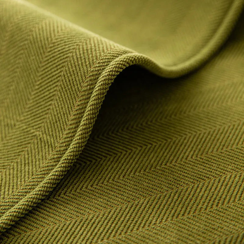 Thickened chenille sofa cover cloth towel in solid army green, beige, or haze blue, sizes 70x70cm to 110x240cm