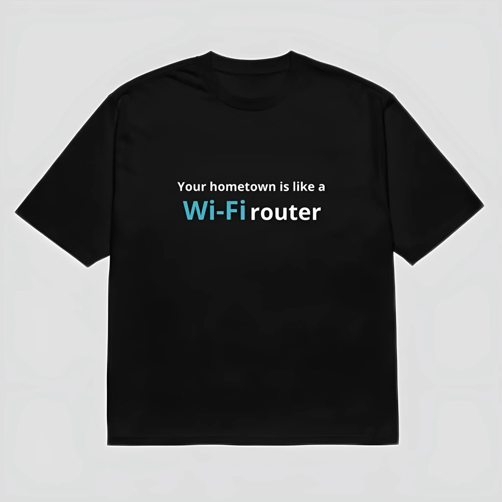 Black men's loose-fit t-shirt with a vibrant 3D digital printed cartoon design on the front.