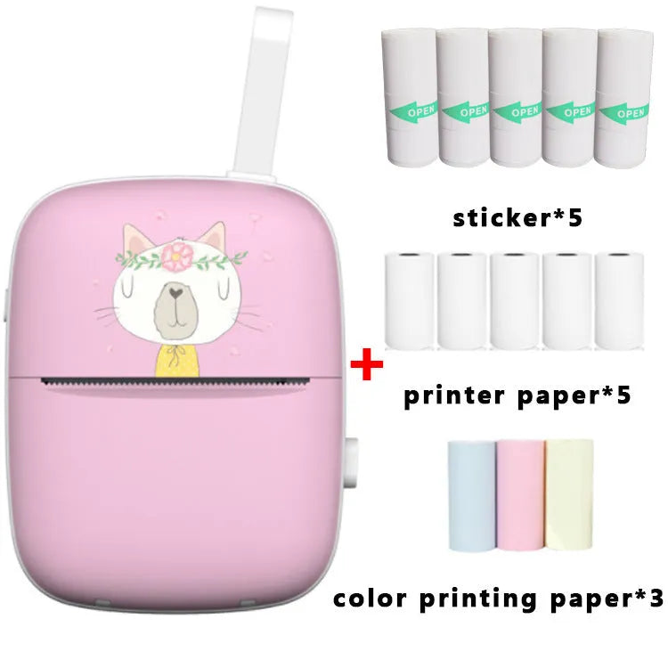 Bluetooth portable printer in blue ink wheel size 55mm width for student wrong question printing with 300DPI