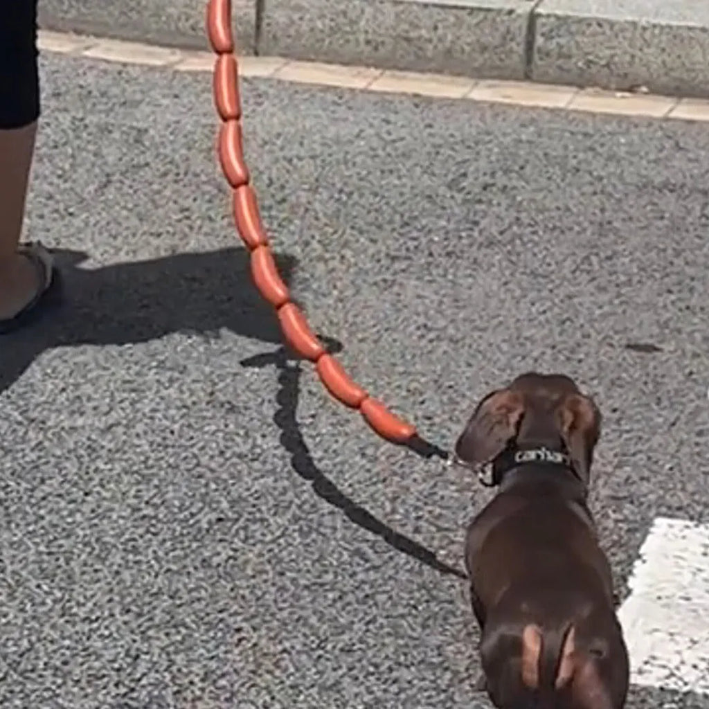 Brown sausage rope cat toy measuring 108cm with grip tape handle