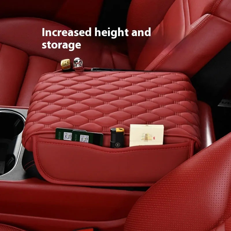 Leather car armrest storage box, 32 x 22 x 5cm, six-sided pattern, large and small sizes, multiple colours