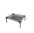 Outdoor camping dog bed with steel frame and removable oxford cloth cover shown in black colour