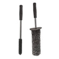 Black imitation wool wheel brush with superfine fibre and plastic handle, 226g, for car wheel hub cleaning