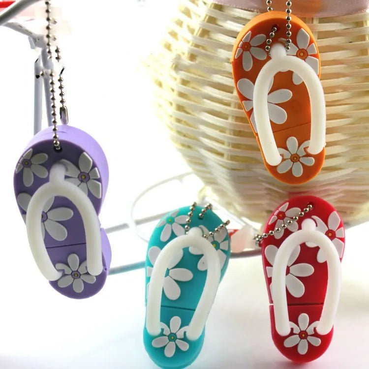 Cartoon creative beach shoe USB flash drive in silicone case, available in multiple colours and capacities
