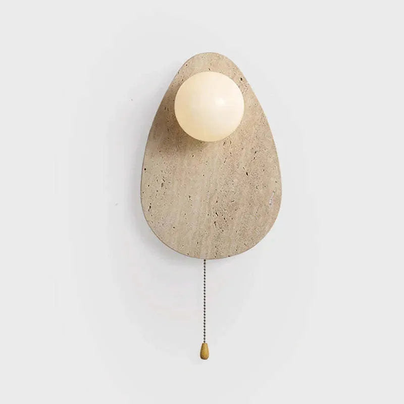 Yellow cave stone marble LED wall lamp with warm or white light, 220V bedside and background wall light