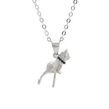 925 sterling silver cat pendant necklace with elegant feline design on clavicle-length chain