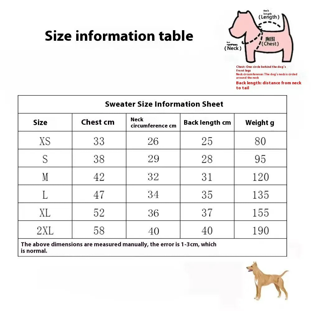 Thick wool dog sweater for autumn and winter in a two-tone colour on a medium-sized dog.
